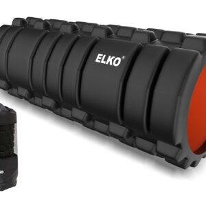 ELKO Foam Roller For Deep Tissue Massage High Density Foam Rollers Stick For Physical Therapy Exercise & Back Pain Massager Pain Relief Best For Muscle Recovery | Carry Bag Included